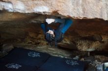 Bouldering in Hueco Tanks on 11/23/2019 with Blue Lizard Climbing and Yoga

Filename: SRM_20191123_1634020.jpg
Aperture: f/1.8
Shutter Speed: 1/200
Body: Canon EOS-1D Mark II
Lens: Canon EF 50mm f/1.8 II