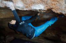 Bouldering in Hueco Tanks on 11/23/2019 with Blue Lizard Climbing and Yoga

Filename: SRM_20191123_1640450.jpg
Aperture: f/2.0
Shutter Speed: 1/250
Body: Canon EOS-1D Mark II
Lens: Canon EF 50mm f/1.8 II