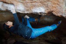 Bouldering in Hueco Tanks on 11/23/2019 with Blue Lizard Climbing and Yoga

Filename: SRM_20191123_1640451.jpg
Aperture: f/2.0
Shutter Speed: 1/250
Body: Canon EOS-1D Mark II
Lens: Canon EF 50mm f/1.8 II