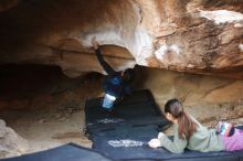 Bouldering in Hueco Tanks on 11/23/2019 with Blue Lizard Climbing and Yoga

Filename: SRM_20191123_1720280.jpg
Aperture: f/1.8
Shutter Speed: 1/200
Body: Canon EOS-1D Mark II
Lens: Canon EF 50mm f/1.8 II