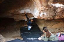 Bouldering in Hueco Tanks on 11/23/2019 with Blue Lizard Climbing and Yoga

Filename: SRM_20191123_1720301.jpg
Aperture: f/1.8
Shutter Speed: 1/250
Body: Canon EOS-1D Mark II
Lens: Canon EF 50mm f/1.8 II