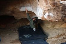 Bouldering in Hueco Tanks on 11/23/2019 with Blue Lizard Climbing and Yoga

Filename: SRM_20191123_1721560.jpg
Aperture: f/1.8
Shutter Speed: 1/200
Body: Canon EOS-1D Mark II
Lens: Canon EF 50mm f/1.8 II