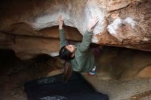 Bouldering in Hueco Tanks on 11/23/2019 with Blue Lizard Climbing and Yoga

Filename: SRM_20191123_1726130.jpg
Aperture: f/1.8
Shutter Speed: 1/200
Body: Canon EOS-1D Mark II
Lens: Canon EF 50mm f/1.8 II