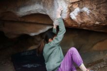 Bouldering in Hueco Tanks on 11/23/2019 with Blue Lizard Climbing and Yoga

Filename: SRM_20191123_1726170.jpg
Aperture: f/1.8
Shutter Speed: 1/250
Body: Canon EOS-1D Mark II
Lens: Canon EF 50mm f/1.8 II