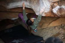 Bouldering in Hueco Tanks on 11/23/2019 with Blue Lizard Climbing and Yoga

Filename: SRM_20191123_1728430.jpg
Aperture: f/1.8
Shutter Speed: 1/250
Body: Canon EOS-1D Mark II
Lens: Canon EF 50mm f/1.8 II