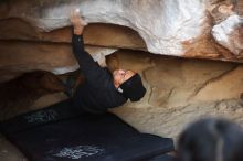 Bouldering in Hueco Tanks on 11/23/2019 with Blue Lizard Climbing and Yoga

Filename: SRM_20191123_1730380.jpg
Aperture: f/1.8
Shutter Speed: 1/160
Body: Canon EOS-1D Mark II
Lens: Canon EF 50mm f/1.8 II