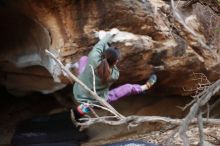 Bouldering in Hueco Tanks on 11/23/2019 with Blue Lizard Climbing and Yoga

Filename: SRM_20191123_1733550.jpg
Aperture: f/2.2
Shutter Speed: 1/250
Body: Canon EOS-1D Mark II
Lens: Canon EF 50mm f/1.8 II