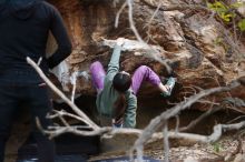 Bouldering in Hueco Tanks on 11/23/2019 with Blue Lizard Climbing and Yoga

Filename: SRM_20191123_1734010.jpg
Aperture: f/2.2
Shutter Speed: 1/250
Body: Canon EOS-1D Mark II
Lens: Canon EF 50mm f/1.8 II