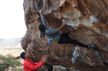 Bouldering in Hueco Tanks on 11/24/2019 with Blue Lizard Climbing and Yoga

Filename: SRM_20191124_1007500.jpg
Aperture: f/8.0
Shutter Speed: 1/250
Body: Canon EOS-1D Mark II
Lens: Canon EF 50mm f/1.8 II