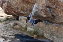 Bouldering in Hueco Tanks on 11/24/2019 with Blue Lizard Climbing and Yoga

Filename: SRM_20191124_1008370.jpg
Aperture: f/6.3
Shutter Speed: 1/250
Body: Canon EOS-1D Mark II
Lens: Canon EF 50mm f/1.8 II