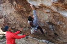 Bouldering in Hueco Tanks on 11/24/2019 with Blue Lizard Climbing and Yoga

Filename: SRM_20191124_1008530.jpg
Aperture: f/6.3
Shutter Speed: 1/250
Body: Canon EOS-1D Mark II
Lens: Canon EF 50mm f/1.8 II