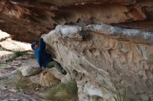 Bouldering in Hueco Tanks on 11/24/2019 with Blue Lizard Climbing and Yoga

Filename: SRM_20191124_1012080.jpg
Aperture: f/6.3
Shutter Speed: 1/250
Body: Canon EOS-1D Mark II
Lens: Canon EF 50mm f/1.8 II