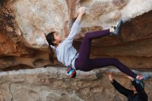 Bouldering in Hueco Tanks on 11/24/2019 with Blue Lizard Climbing and Yoga

Filename: SRM_20191124_1017410.jpg
Aperture: f/7.1
Shutter Speed: 1/250
Body: Canon EOS-1D Mark II
Lens: Canon EF 50mm f/1.8 II