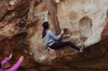 Bouldering in Hueco Tanks on 11/24/2019 with Blue Lizard Climbing and Yoga

Filename: SRM_20191124_1017460.jpg
Aperture: f/9.0
Shutter Speed: 1/250
Body: Canon EOS-1D Mark II
Lens: Canon EF 50mm f/1.8 II