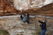 Bouldering in Hueco Tanks on 11/24/2019 with Blue Lizard Climbing and Yoga

Filename: SRM_20191124_1018270.jpg
Aperture: f/6.3
Shutter Speed: 1/250
Body: Canon EOS-1D Mark II
Lens: Canon EF 50mm f/1.8 II