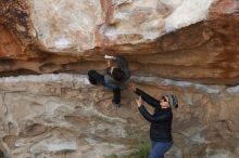 Bouldering in Hueco Tanks on 11/24/2019 with Blue Lizard Climbing and Yoga

Filename: SRM_20191124_1019100.jpg
Aperture: f/5.0
Shutter Speed: 1/250
Body: Canon EOS-1D Mark II
Lens: Canon EF 50mm f/1.8 II