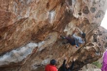 Bouldering in Hueco Tanks on 11/24/2019 with Blue Lizard Climbing and Yoga

Filename: SRM_20191124_1039070.jpg
Aperture: f/6.3
Shutter Speed: 1/320
Body: Canon EOS-1D Mark II
Lens: Canon EF 50mm f/1.8 II