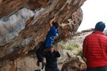 Bouldering in Hueco Tanks on 11/24/2019 with Blue Lizard Climbing and Yoga

Filename: SRM_20191124_1042090.jpg
Aperture: f/6.3
Shutter Speed: 1/320
Body: Canon EOS-1D Mark II
Lens: Canon EF 50mm f/1.8 II