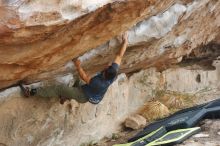 Bouldering in Hueco Tanks on 11/24/2019 with Blue Lizard Climbing and Yoga

Filename: SRM_20191124_1054390.jpg
Aperture: f/5.0
Shutter Speed: 1/320
Body: Canon EOS-1D Mark II
Lens: Canon EF 50mm f/1.8 II