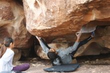 Bouldering in Hueco Tanks on 11/24/2019 with Blue Lizard Climbing and Yoga

Filename: SRM_20191124_1059460.jpg
Aperture: f/3.2
Shutter Speed: 1/320
Body: Canon EOS-1D Mark II
Lens: Canon EF 50mm f/1.8 II