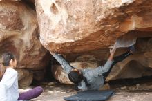 Bouldering in Hueco Tanks on 11/24/2019 with Blue Lizard Climbing and Yoga

Filename: SRM_20191124_1059461.jpg
Aperture: f/3.2
Shutter Speed: 1/320
Body: Canon EOS-1D Mark II
Lens: Canon EF 50mm f/1.8 II