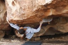 Bouldering in Hueco Tanks on 11/24/2019 with Blue Lizard Climbing and Yoga

Filename: SRM_20191124_1100480.jpg
Aperture: f/3.2
Shutter Speed: 1/320
Body: Canon EOS-1D Mark II
Lens: Canon EF 50mm f/1.8 II