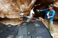 Bouldering in Hueco Tanks on 11/24/2019 with Blue Lizard Climbing and Yoga

Filename: SRM_20191124_1128250.jpg
Aperture: f/6.3
Shutter Speed: 1/320
Body: Canon EOS-1D Mark II
Lens: Canon EF 16-35mm f/2.8 L