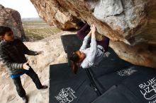 Bouldering in Hueco Tanks on 11/24/2019 with Blue Lizard Climbing and Yoga

Filename: SRM_20191124_1129420.jpg
Aperture: f/9.0
Shutter Speed: 1/320
Body: Canon EOS-1D Mark II
Lens: Canon EF 16-35mm f/2.8 L