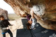 Bouldering in Hueco Tanks on 11/24/2019 with Blue Lizard Climbing and Yoga

Filename: SRM_20191124_1129461.jpg
Aperture: f/8.0
Shutter Speed: 1/320
Body: Canon EOS-1D Mark II
Lens: Canon EF 16-35mm f/2.8 L