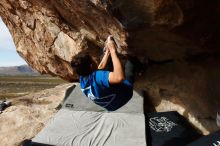 Bouldering in Hueco Tanks on 11/24/2019 with Blue Lizard Climbing and Yoga

Filename: SRM_20191124_1142010.jpg
Aperture: f/11.0
Shutter Speed: 1/320
Body: Canon EOS-1D Mark II
Lens: Canon EF 16-35mm f/2.8 L