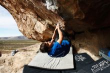 Bouldering in Hueco Tanks on 11/24/2019 with Blue Lizard Climbing and Yoga

Filename: SRM_20191124_1142090.jpg
Aperture: f/7.1
Shutter Speed: 1/320
Body: Canon EOS-1D Mark II
Lens: Canon EF 16-35mm f/2.8 L