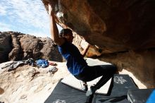Bouldering in Hueco Tanks on 11/24/2019 with Blue Lizard Climbing and Yoga

Filename: SRM_20191124_1147430.jpg
Aperture: f/6.3
Shutter Speed: 1/500
Body: Canon EOS-1D Mark II
Lens: Canon EF 16-35mm f/2.8 L