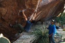 Bouldering in Hueco Tanks on 11/24/2019 with Blue Lizard Climbing and Yoga

Filename: SRM_20191124_1309540.jpg
Aperture: f/3.5
Shutter Speed: 1/400
Body: Canon EOS-1D Mark II
Lens: Canon EF 50mm f/1.8 II