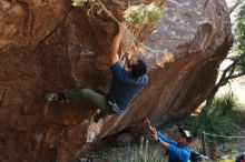 Bouldering in Hueco Tanks on 11/24/2019 with Blue Lizard Climbing and Yoga

Filename: SRM_20191124_1310100.jpg
Aperture: f/4.5
Shutter Speed: 1/320
Body: Canon EOS-1D Mark II
Lens: Canon EF 50mm f/1.8 II