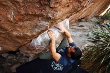 Bouldering in Hueco Tanks on 11/24/2019 with Blue Lizard Climbing and Yoga

Filename: SRM_20191124_1334580.jpg
Aperture: f/4.5
Shutter Speed: 1/250
Body: Canon EOS-1D Mark II
Lens: Canon EF 16-35mm f/2.8 L