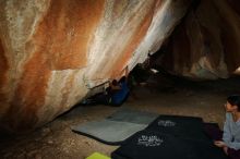 Bouldering in Hueco Tanks on 11/24/2019 with Blue Lizard Climbing and Yoga

Filename: SRM_20191124_1424260.jpg
Aperture: f/8.0
Shutter Speed: 1/250
Body: Canon EOS-1D Mark II
Lens: Canon EF 16-35mm f/2.8 L