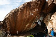 Bouldering in Hueco Tanks on 11/24/2019 with Blue Lizard Climbing and Yoga

Filename: SRM_20191124_1433430.jpg
Aperture: f/8.0
Shutter Speed: 1/250
Body: Canon EOS-1D Mark II
Lens: Canon EF 16-35mm f/2.8 L