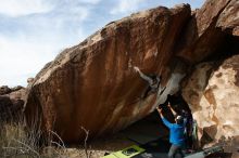 Bouldering in Hueco Tanks on 11/24/2019 with Blue Lizard Climbing and Yoga

Filename: SRM_20191124_1434020.jpg
Aperture: f/8.0
Shutter Speed: 1/250
Body: Canon EOS-1D Mark II
Lens: Canon EF 16-35mm f/2.8 L