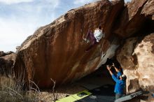 Bouldering in Hueco Tanks on 11/24/2019 with Blue Lizard Climbing and Yoga

Filename: SRM_20191124_1434160.jpg
Aperture: f/8.0
Shutter Speed: 1/250
Body: Canon EOS-1D Mark II
Lens: Canon EF 16-35mm f/2.8 L