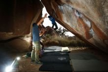 Bouldering in Hueco Tanks on 11/24/2019 with Blue Lizard Climbing and Yoga

Filename: SRM_20191124_1436590.jpg
Aperture: f/8.0
Shutter Speed: 1/250
Body: Canon EOS-1D Mark II
Lens: Canon EF 16-35mm f/2.8 L