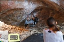 Bouldering in Hueco Tanks on 11/24/2019 with Blue Lizard Climbing and Yoga

Filename: SRM_20191124_1607031.jpg
Aperture: f/2.0
Shutter Speed: 1/320
Body: Canon EOS-1D Mark II
Lens: Canon EF 50mm f/1.8 II