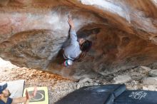 Bouldering in Hueco Tanks on 11/24/2019 with Blue Lizard Climbing and Yoga

Filename: SRM_20191124_1608290.jpg
Aperture: f/2.5
Shutter Speed: 1/250
Body: Canon EOS-1D Mark II
Lens: Canon EF 50mm f/1.8 II