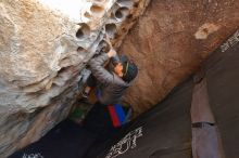 Bouldering in Hueco Tanks on 11/24/2019 with Blue Lizard Climbing and Yoga

Filename: SRM_20191124_1630130.jpg
Aperture: f/5.0
Shutter Speed: 1/250
Body: Canon EOS-1D Mark II
Lens: Canon EF 16-35mm f/2.8 L