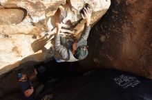 Bouldering in Hueco Tanks on 11/24/2019 with Blue Lizard Climbing and Yoga

Filename: SRM_20191124_1630440.jpg
Aperture: f/5.0
Shutter Speed: 1/250
Body: Canon EOS-1D Mark II
Lens: Canon EF 16-35mm f/2.8 L