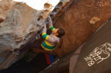 Bouldering in Hueco Tanks on 11/24/2019 with Blue Lizard Climbing and Yoga

Filename: SRM_20191124_1639220.jpg
Aperture: f/5.6
Shutter Speed: 1/250
Body: Canon EOS-1D Mark II
Lens: Canon EF 16-35mm f/2.8 L