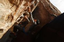 Bouldering in Hueco Tanks on 11/24/2019 with Blue Lizard Climbing and Yoga

Filename: SRM_20191124_1641440.jpg
Aperture: f/7.1
Shutter Speed: 1/400
Body: Canon EOS-1D Mark II
Lens: Canon EF 16-35mm f/2.8 L