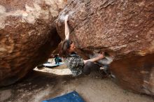 Bouldering in Hueco Tanks on 11/25/2019 with Blue Lizard Climbing and Yoga

Filename: SRM_20191125_1103441.jpg
Aperture: f/5.6
Shutter Speed: 1/250
Body: Canon EOS-1D Mark II
Lens: Canon EF 16-35mm f/2.8 L