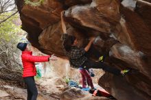 Bouldering in Hueco Tanks on 11/25/2019 with Blue Lizard Climbing and Yoga

Filename: SRM_20191125_1343290.jpg
Aperture: f/5.0
Shutter Speed: 1/320
Body: Canon EOS-1D Mark II
Lens: Canon EF 50mm f/1.8 II