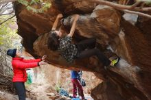 Bouldering in Hueco Tanks on 11/25/2019 with Blue Lizard Climbing and Yoga

Filename: SRM_20191125_1343360.jpg
Aperture: f/4.0
Shutter Speed: 1/320
Body: Canon EOS-1D Mark II
Lens: Canon EF 50mm f/1.8 II