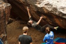 Bouldering in Hueco Tanks on 11/25/2019 with Blue Lizard Climbing and Yoga

Filename: SRM_20191125_1352490.jpg
Aperture: f/4.5
Shutter Speed: 1/400
Body: Canon EOS-1D Mark II
Lens: Canon EF 50mm f/1.8 II